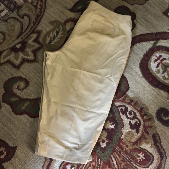 JONES NEW YORK WOMAN size 24W Khaki Crop Pant Zip-Front + Tie waist Flat Front - Picture 3 of 14